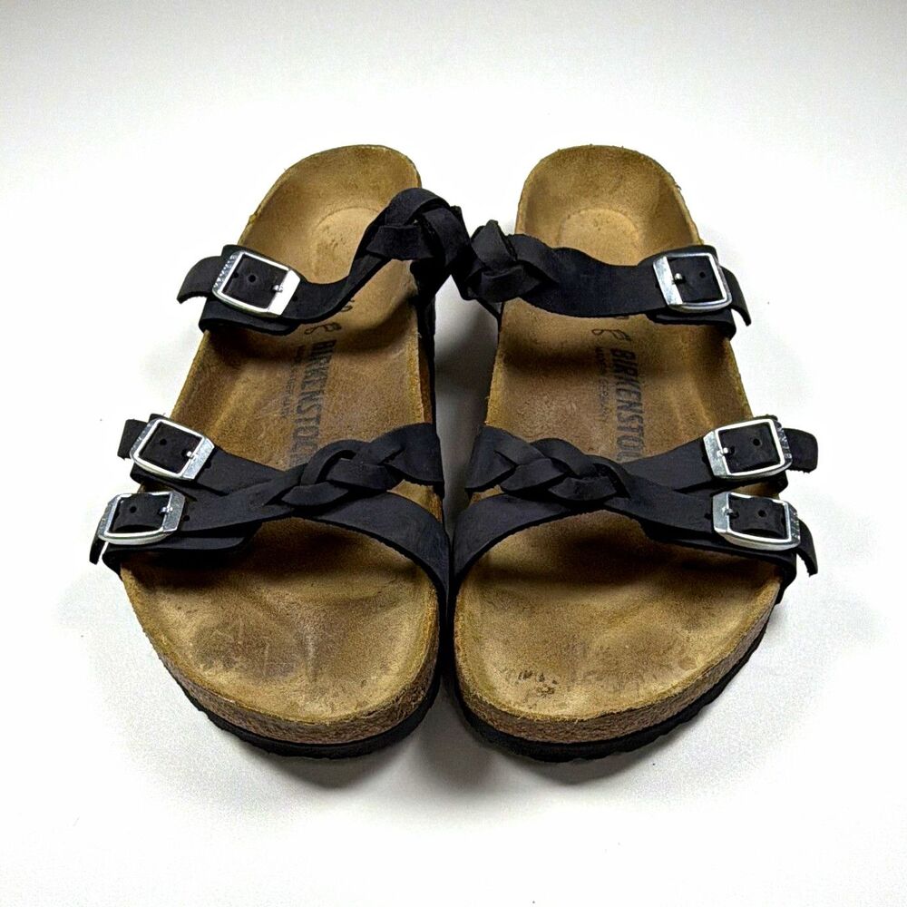 Birkenstock Women's Black Braided Strappy Sandal Buckle EU 40 US 9